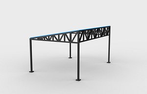 steel frame carport 03 3D model