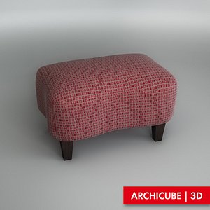3ds max pouf ottoman