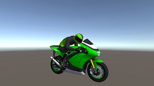 Low Poly Racing Bike With Rider-2