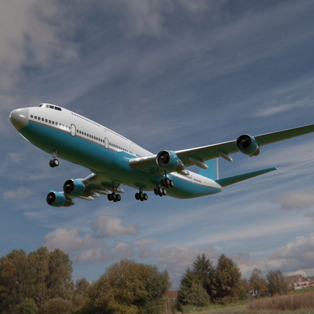 Boeing 747 blue 3D 모델 - TurboSquid 2060576