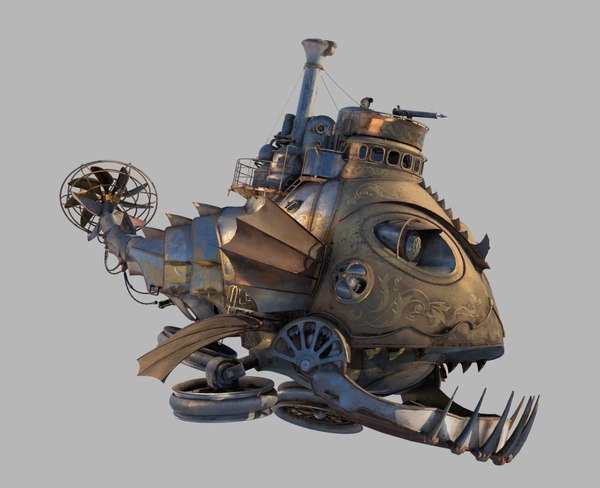 3D Steampunk Submarine-Hovercraft with PBR Materials - TurboSquid 1842710