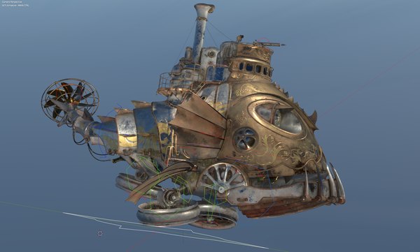 3D Steampunk Submarine-Hovercraft with PBR Materials - TurboSquid 1842710