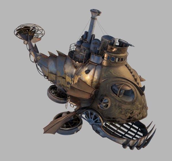 3D Steampunk Submarine-Hovercraft with PBR Materials - TurboSquid 1842710