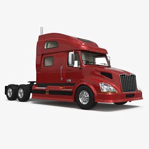 Heavy Duty Red Semi Truck 3D model