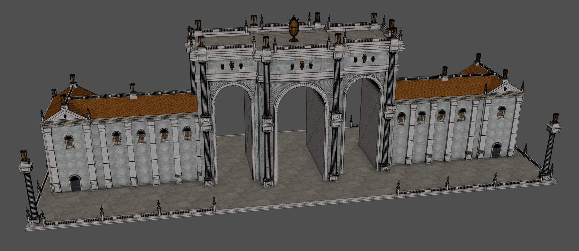 3D Ancient Wall Arch Gate Model - TurboSquid 2343527