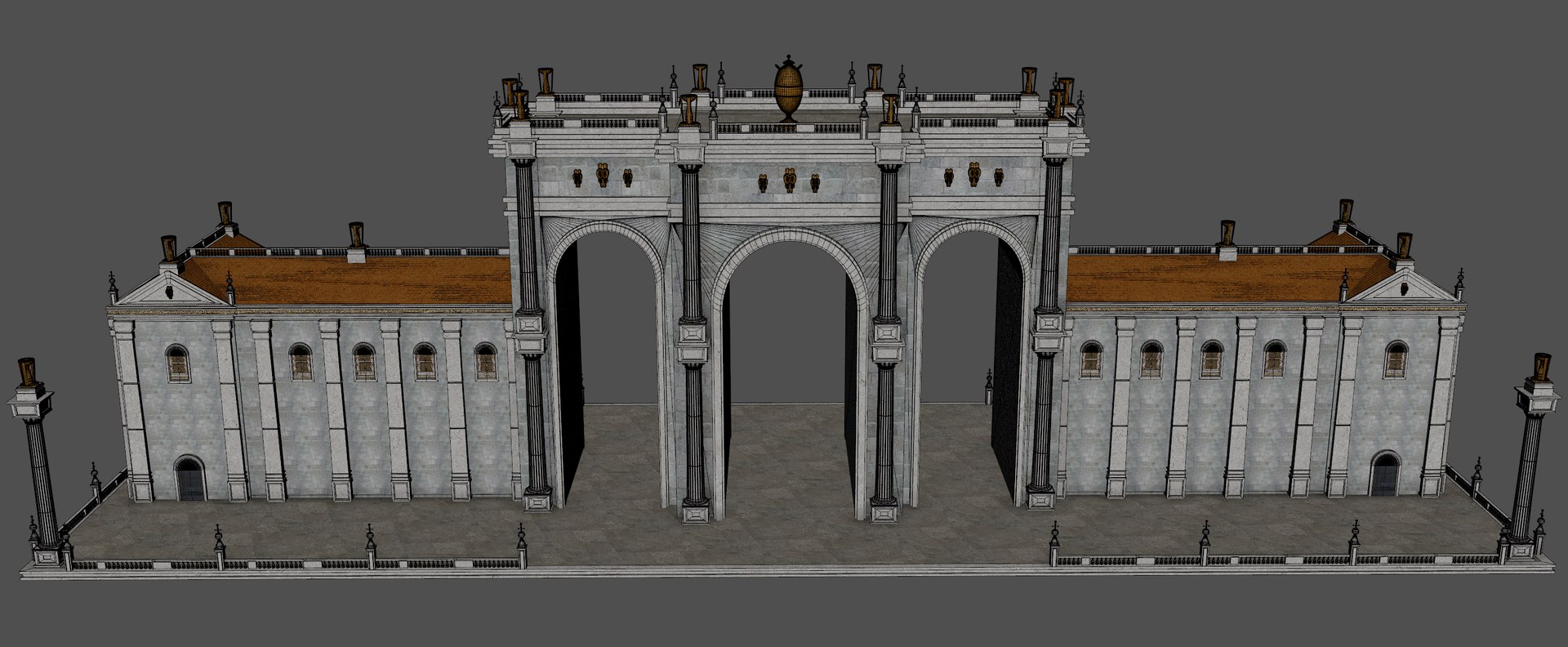 3D Ancient Wall Arch Gate Model - TurboSquid 2343527