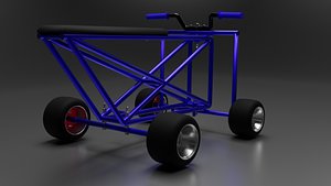 3D model quad bike cart
