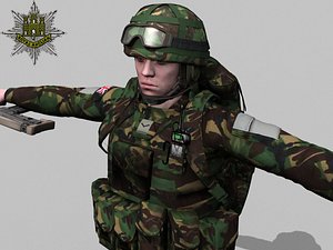 rigged british soldier royal 3d max
