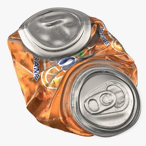 Fanta Crushed Soda Can Orange Used