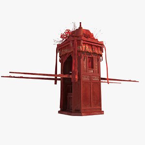 3D The bridal sedan chair used in ancient China for weddings
