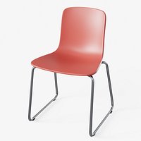 Hal Tube Sledge Chair Red - Modern PBR Interior Chair