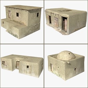 mud walled houses 3d max