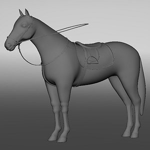 Horse with Saddle and Reins