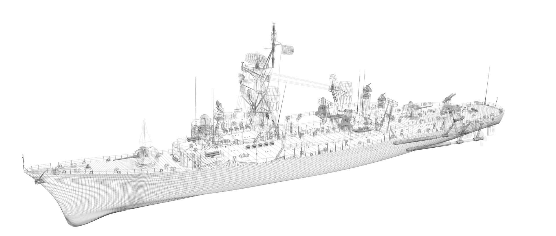 Charles F Adams Class Guided Missile Destroyer - HMAS Perth 3D ...