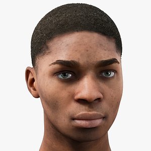 realistic 18s male head 3D model