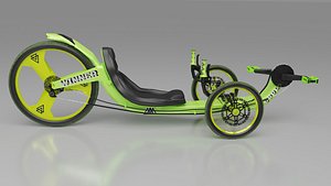 3D Light Green Trike Bike