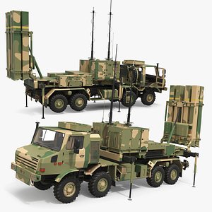 3D SAM Vehicle Combat Ready Green Camo model