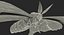 Comet Moth with Fur 3D Model