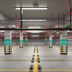 3D Empty Underground Parking model