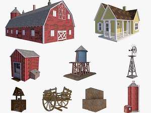 3D model farm scene