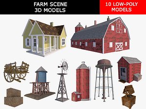 3D model farm scene