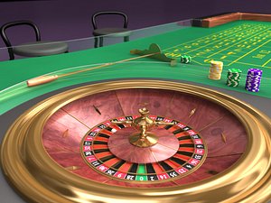 roulette table set 3d model