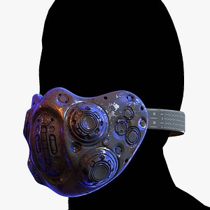3D Gas mask protection plastic Black 3D