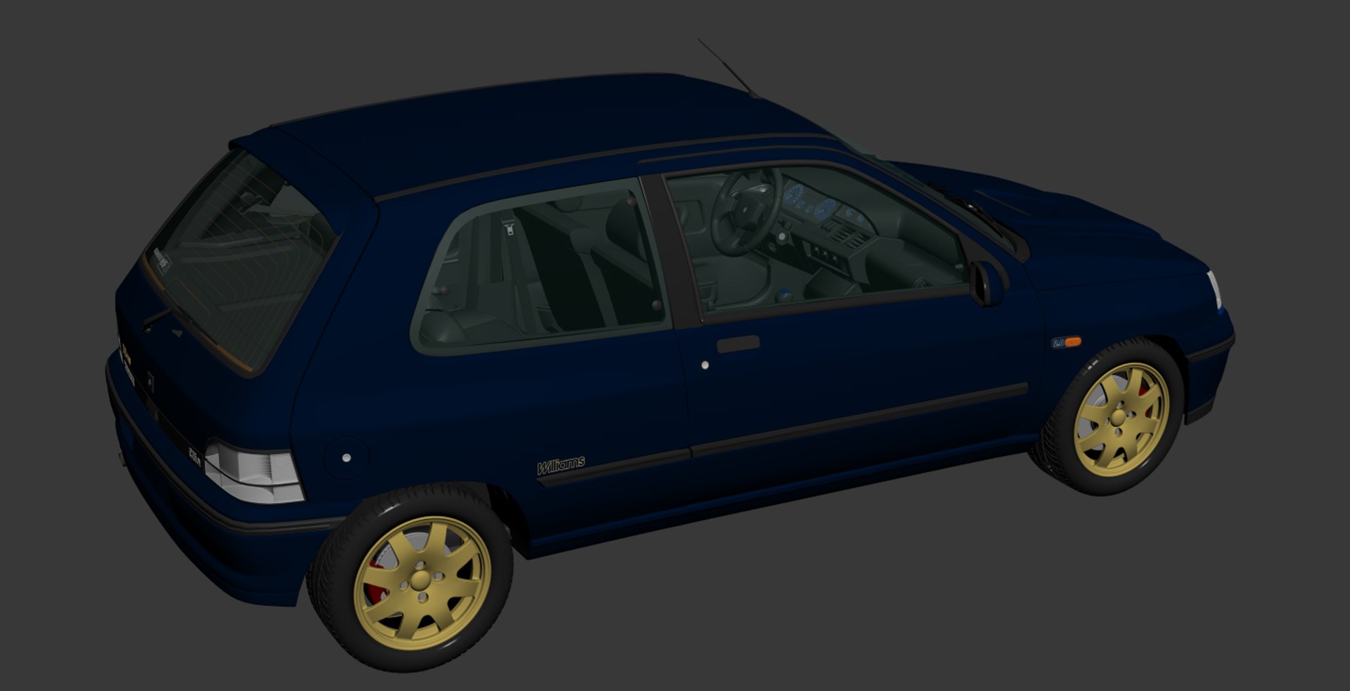 3D Renault Clio Williams model https://p.turbosquid.com/ts-thumb/ZV/rp29Nz/I0/16/jpg/1690715569/1920x1080/fit_q87/5feb275654c1c3ddee2d3e296331c7f7feb75460/16.jpg