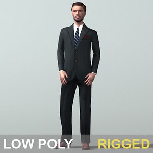 max business man character rigged