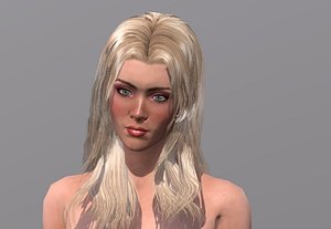 Naked woman-Rigged 3d game character