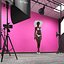 Dark Skinned Girl in Swimwear at Photo Studio Setting model