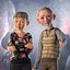 Original cartoon family cartoon old man with binding