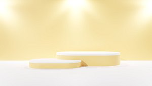 Studio  mockup yellow abstract podium stage for product presentation