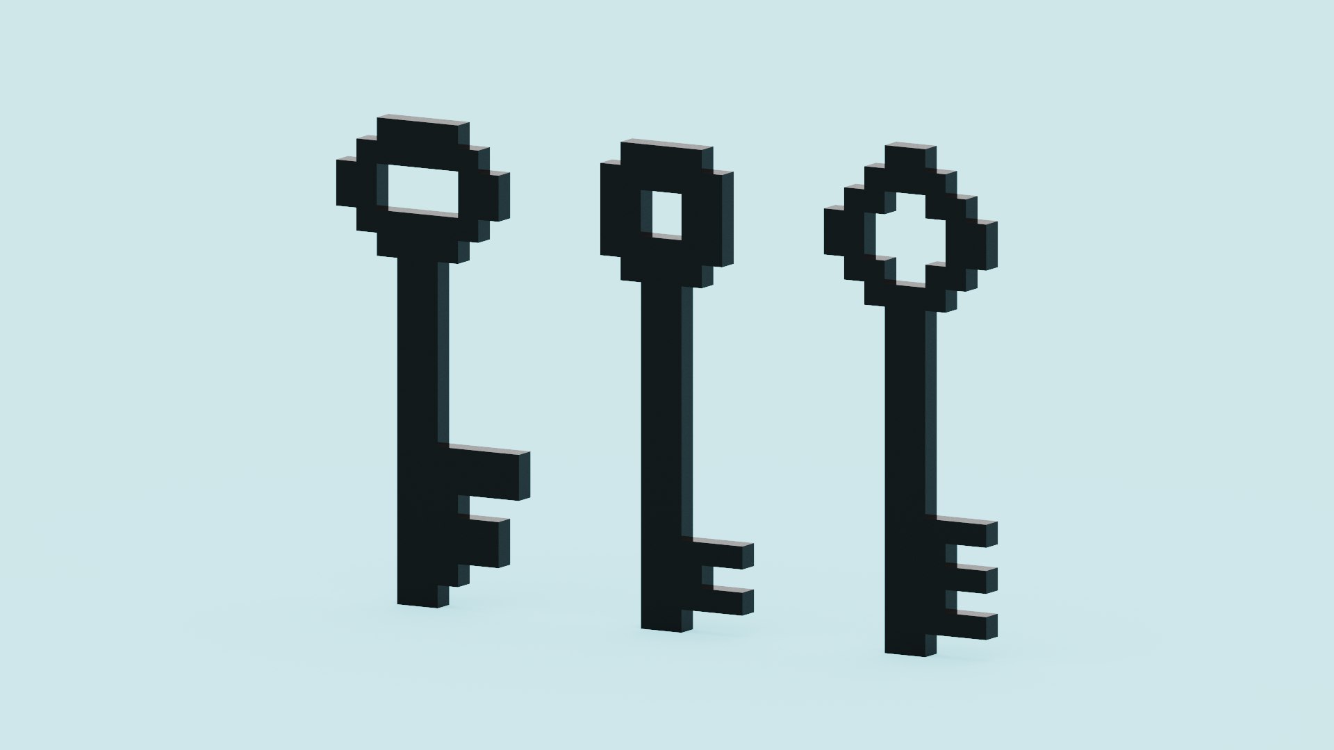 3D Voxel Black Keys - TurboSquid 1978353