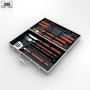 3d barbecue set model