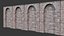 Escaneo 3D de pared arqueada de ladrillo rojo