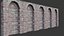 Escaneo 3D de pared arqueada de ladrillo rojo