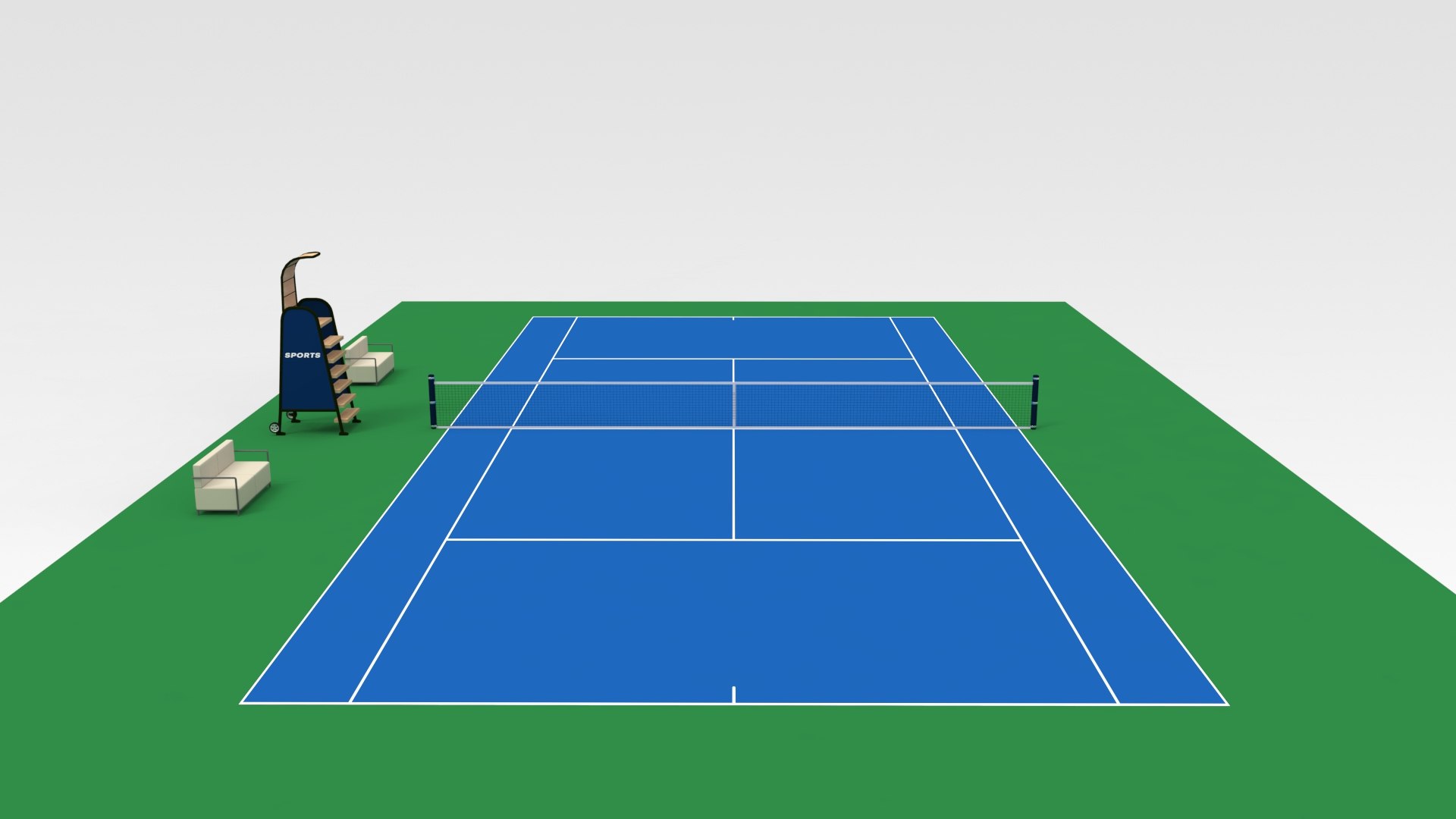 3D Tennis Court TurboSquid 2184103