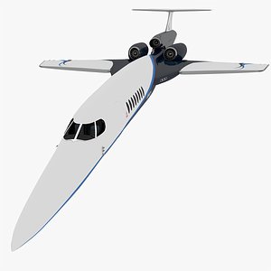 supersonic business jet aerion 3d max