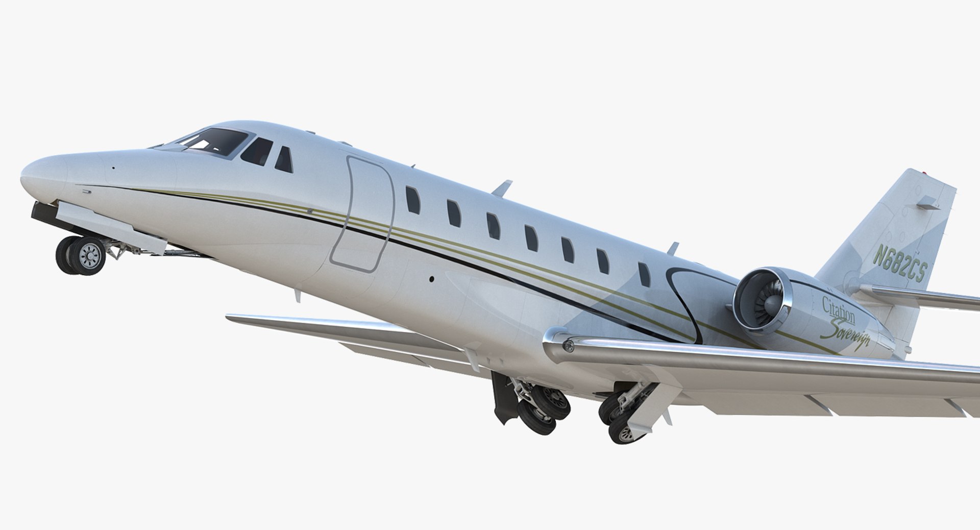 Business Jet Cessna Model 680 Sovereign Rigged 3D model preview