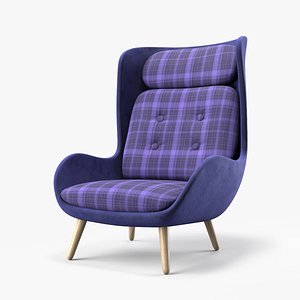 3D model Velvet Lounge Chair
