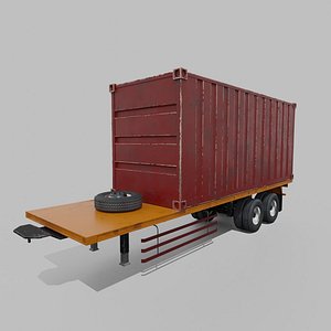 Container Trailer Low-poly 3D model
