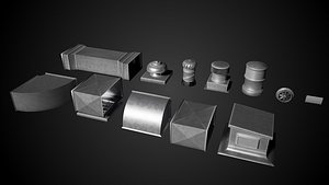 Modular Rooftop Ventilation Industrial Props Pack