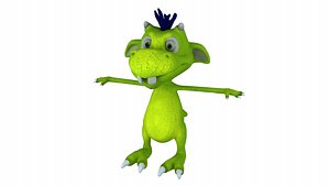 toon dragon character rigged 3d model