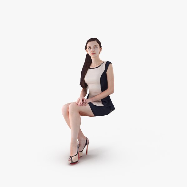 3d model woman casual sitting