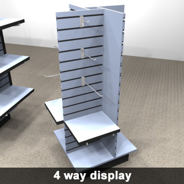 3d slatwall floor display store interior