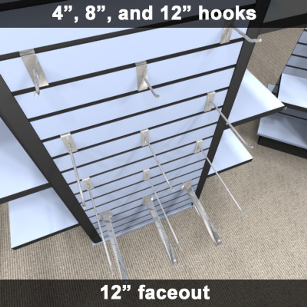 3d Slatwall Floor Display Store Interior