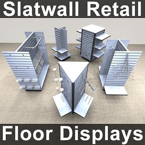 3d slatwall floor display store interior