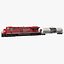 3D Red Train Locomotive With Tank
