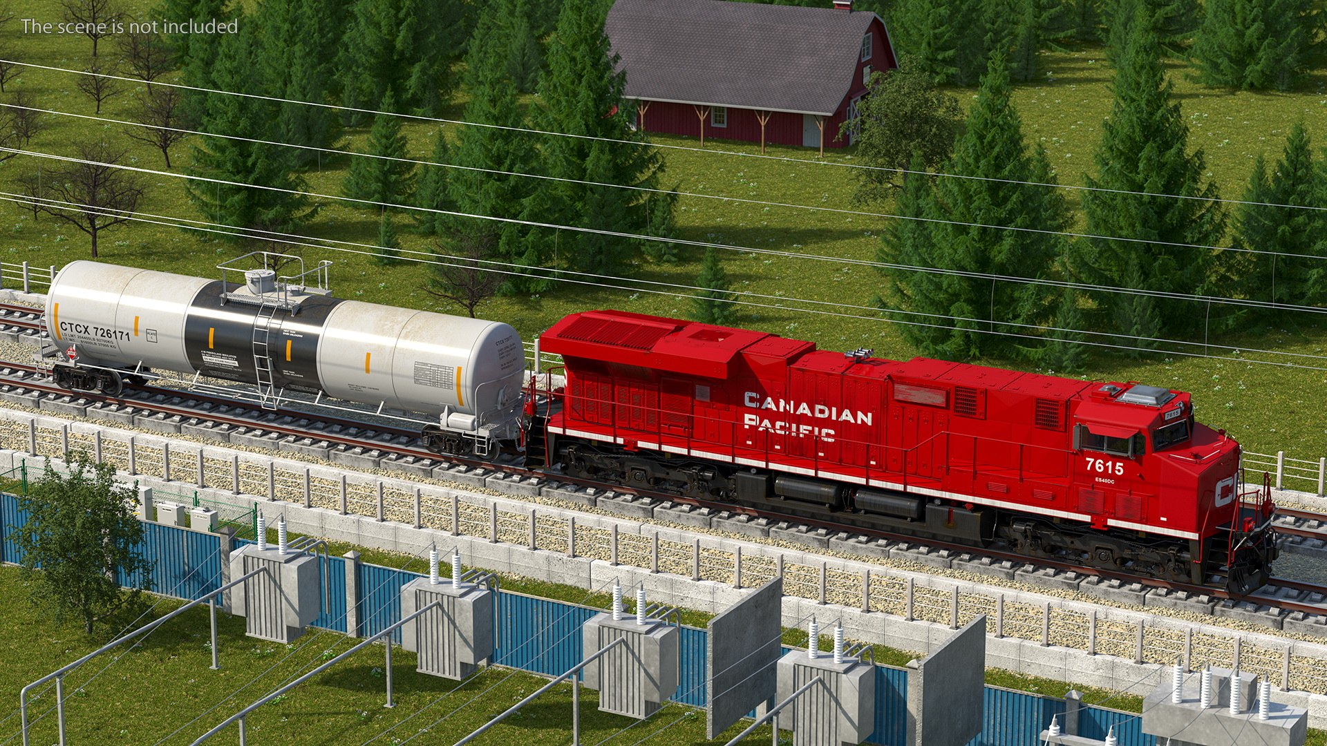 3D Red Train Locomotive With Tank - TurboSquid 1848688